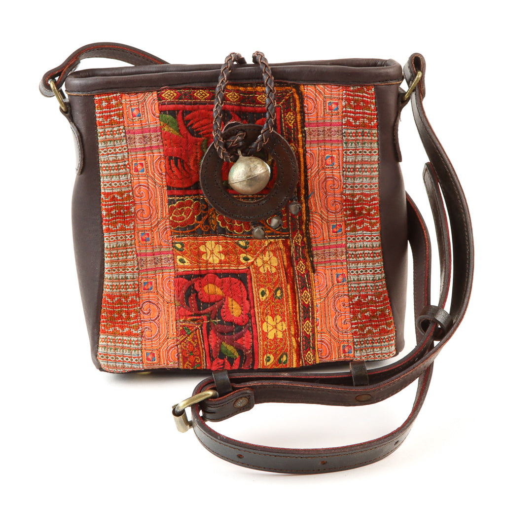 Hmong Hill Tribe Leather Bag