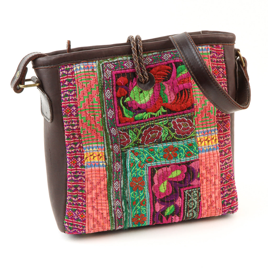 Hmong Hill Tribe Leather Bag