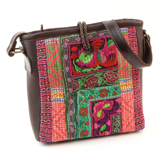 Hmong Hill Tribe Leather Bag