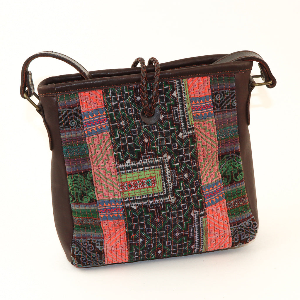 Hmong Hill Tribe Leather Bag