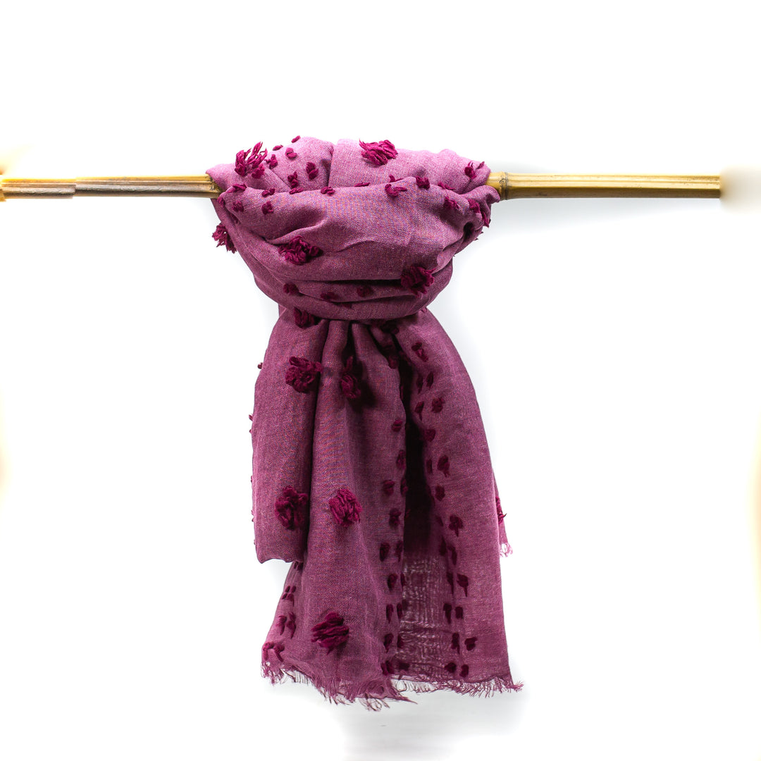 Écharpe à coutures texturées - Prune