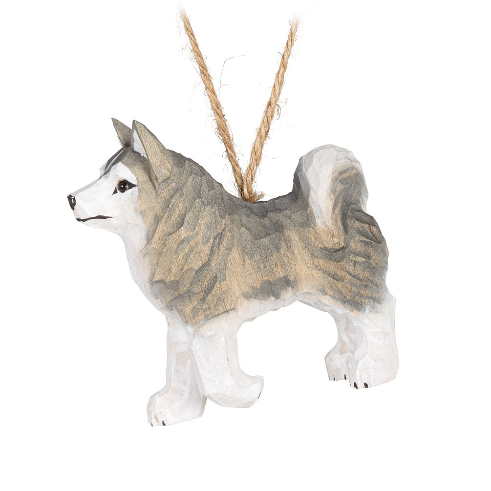 Husky Carved Ornament