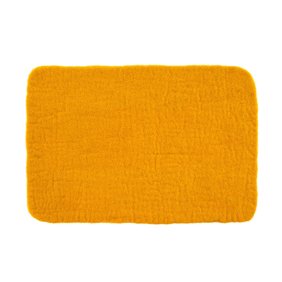 Nepalese Felt Rectangle Placemat - Yellow