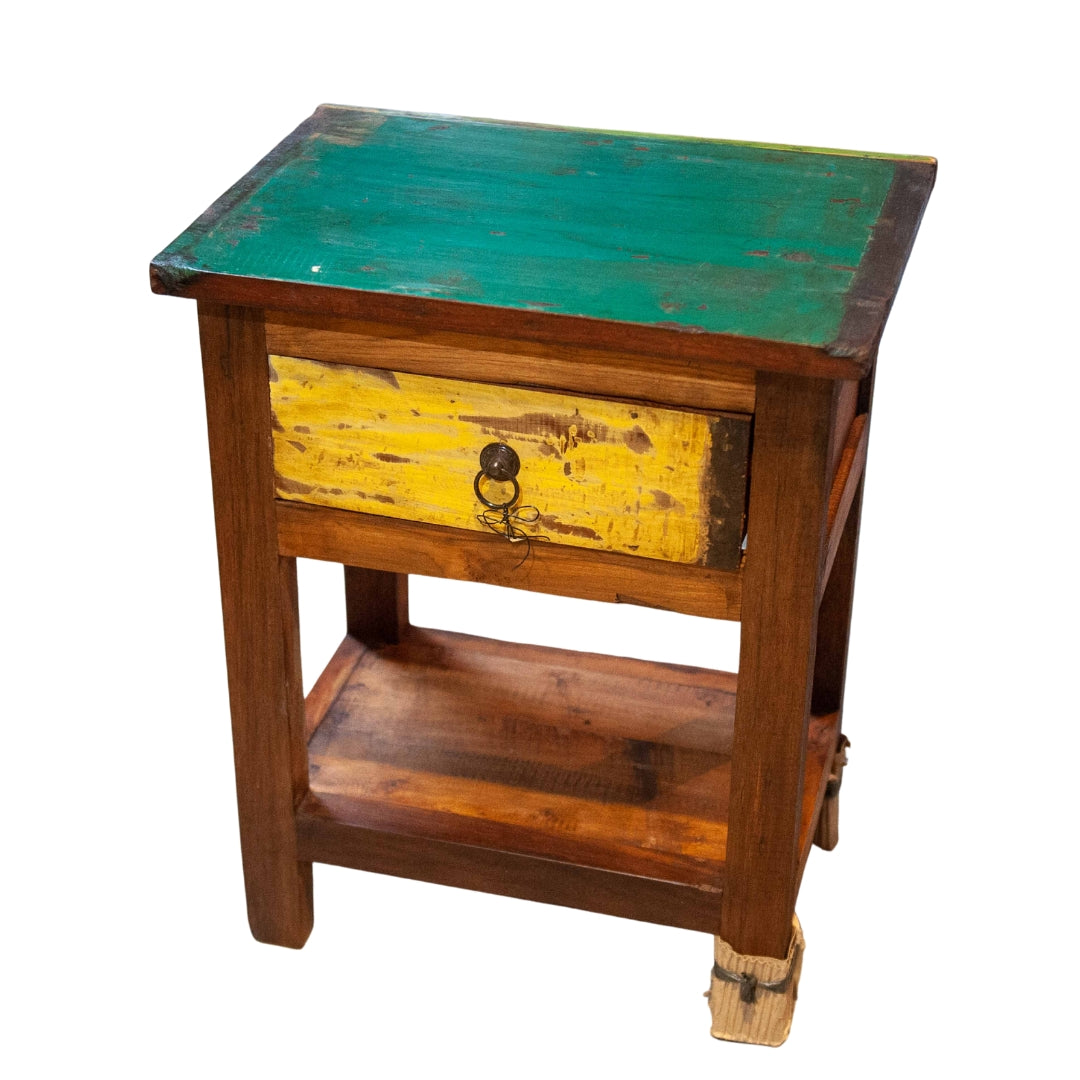 Table d'appoint en teck récupéré d'Indonésie