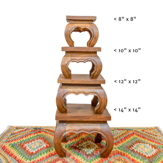 Curve Legged Monkey Pod Stool