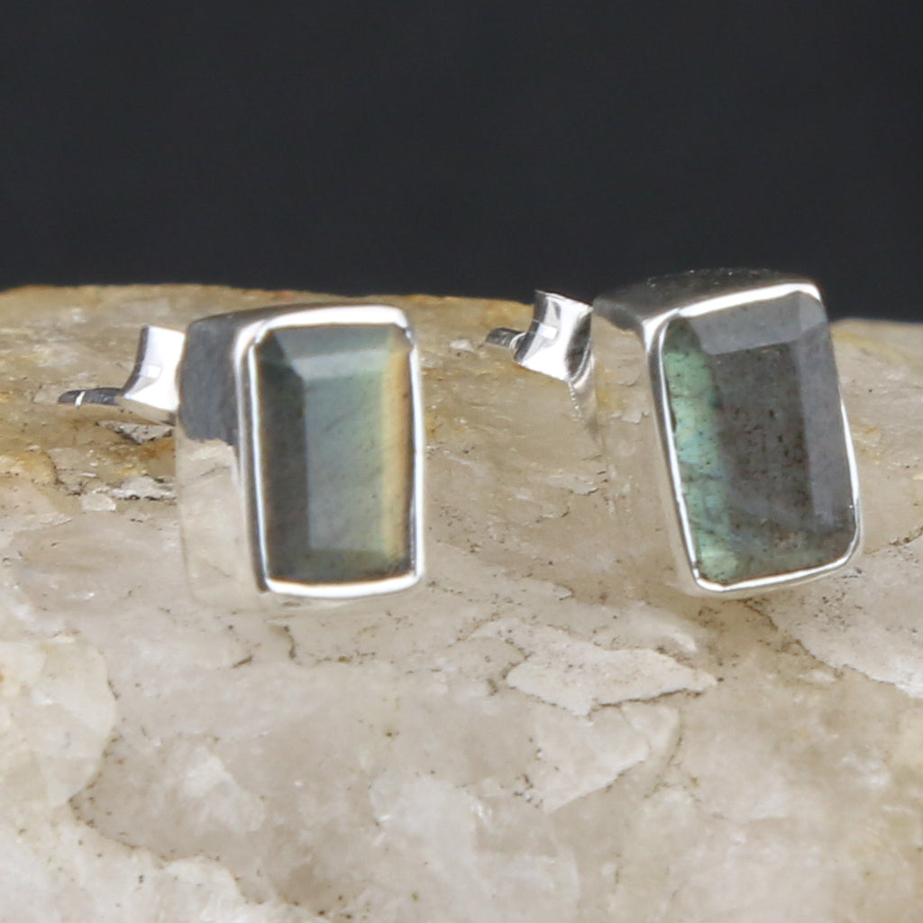Rectangle Labradorite Earring