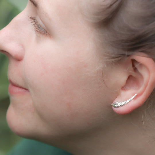 Silver Leaf Climber Earring