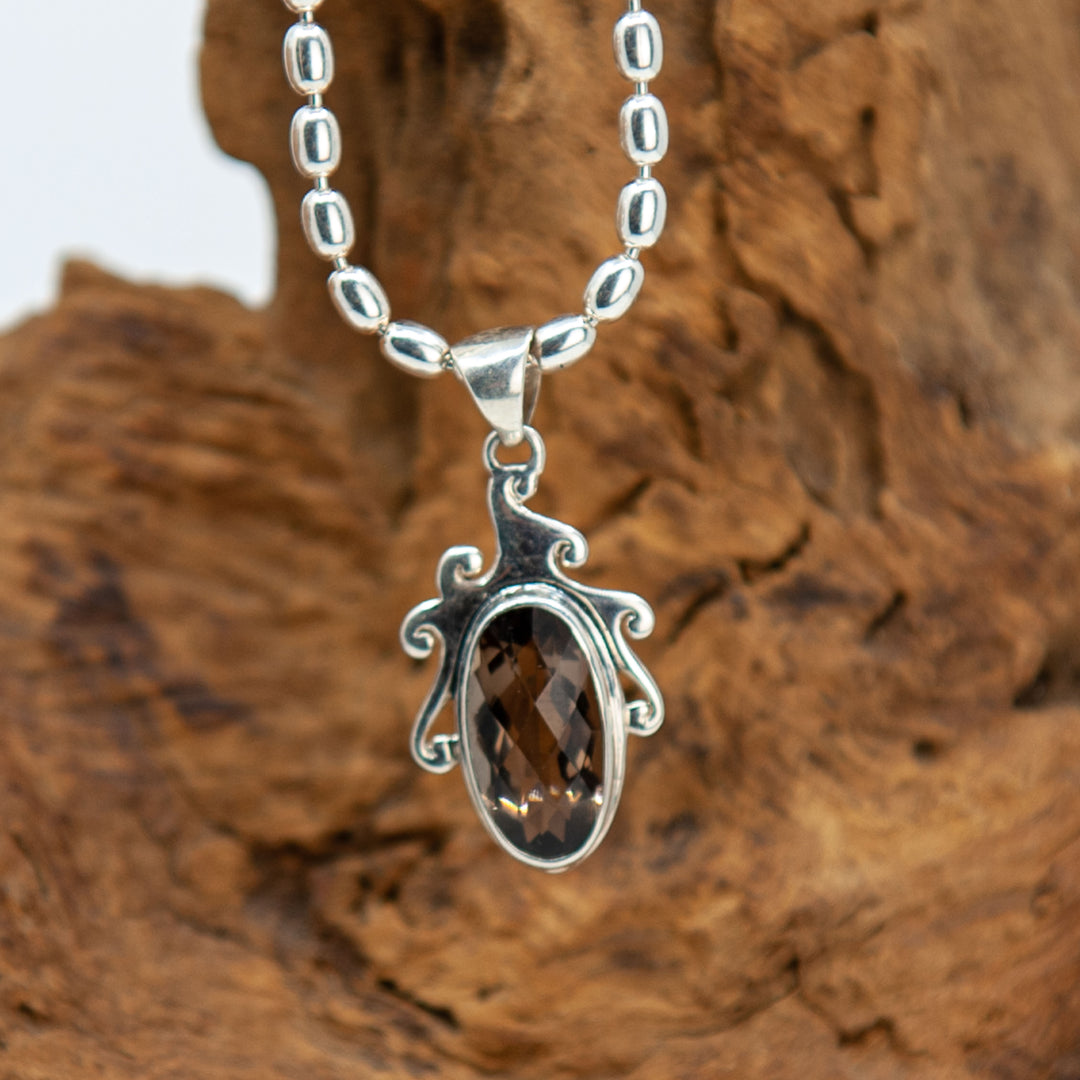 Smokey Quartz Squiggle Pendant