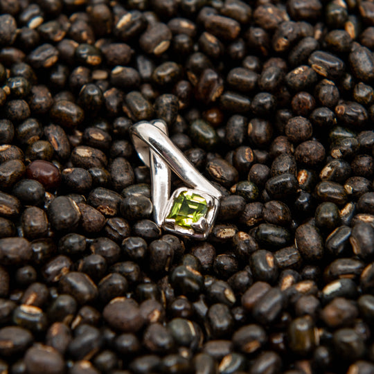 Small Peridot Pendant Loop Through