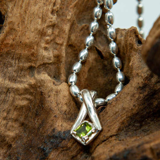 Small Peridot Pendant Loop Through