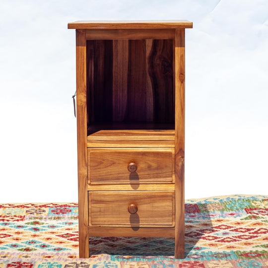 Table d'appoint croisée à 2 tiroirs