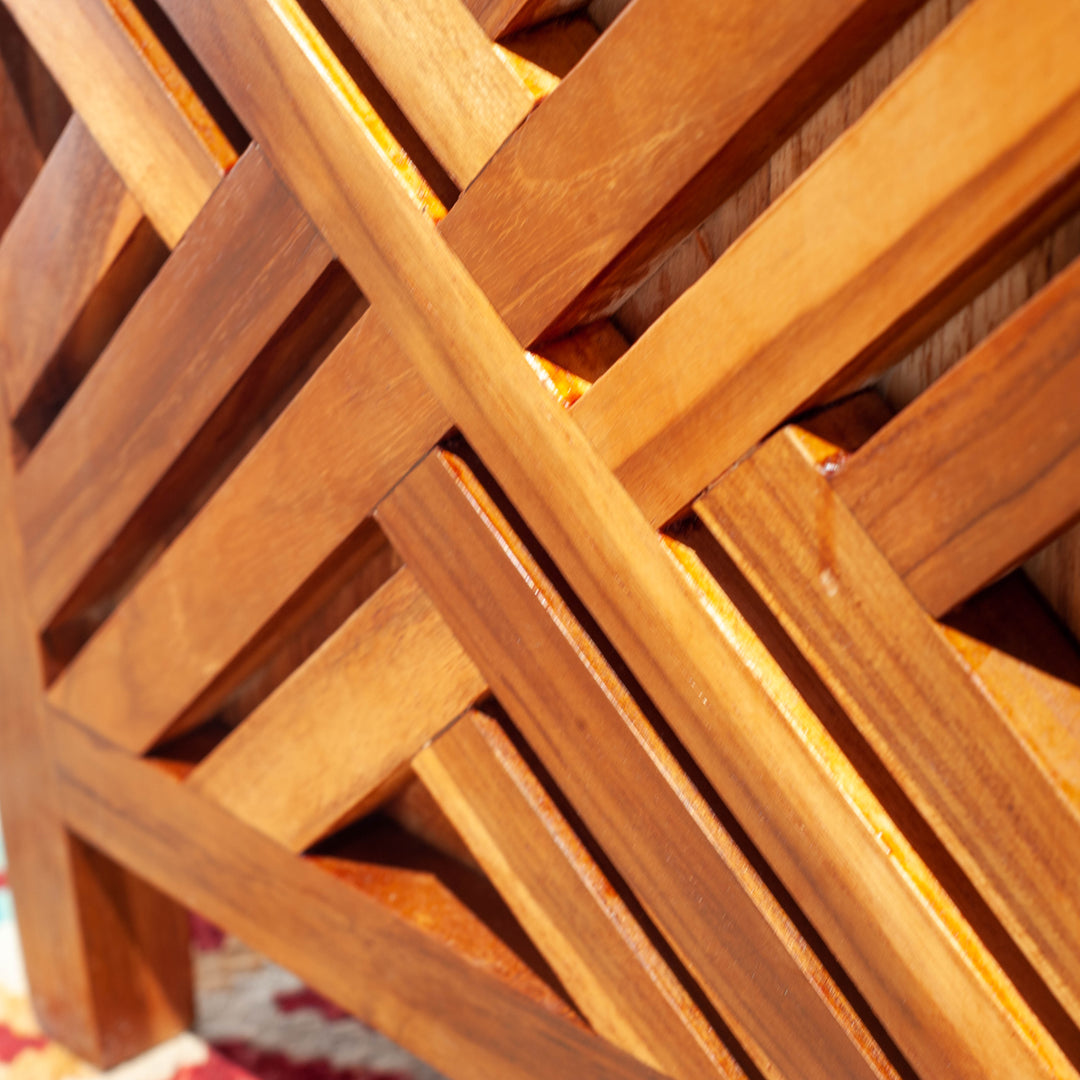 Table d'appoint croisée à 2 tiroirs