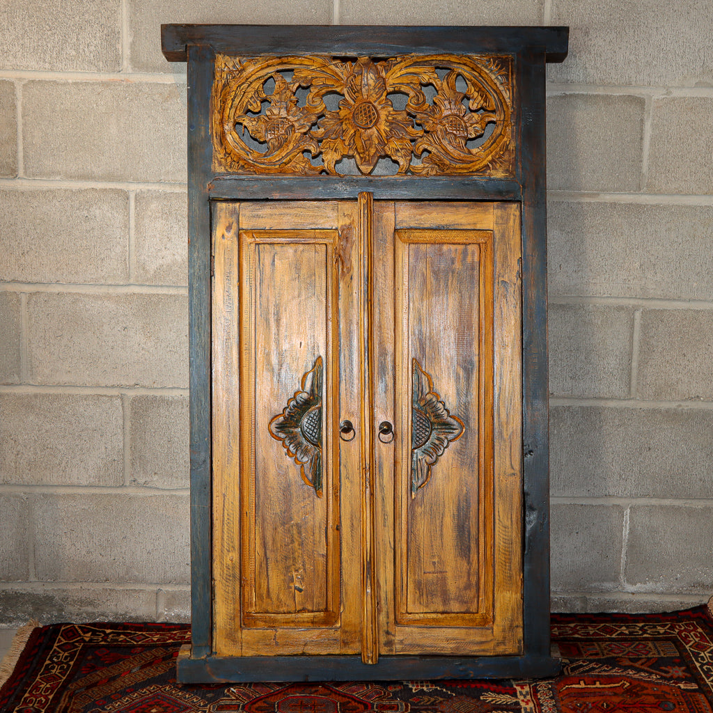 Miroir orné de teck récupéré