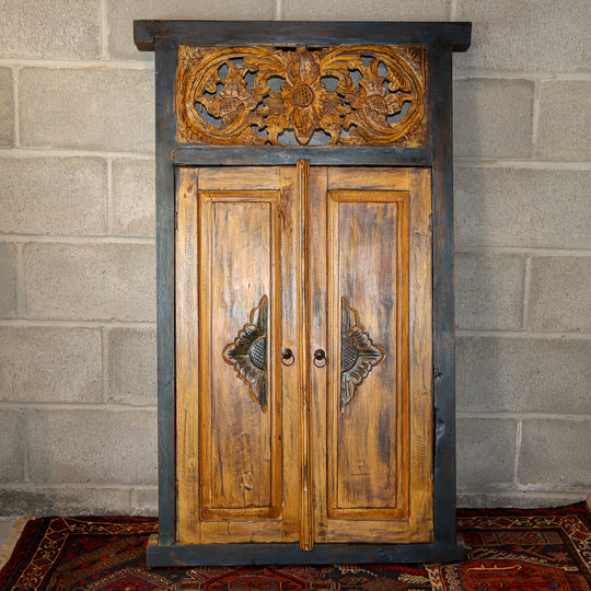 Miroir orné de teck récupéré