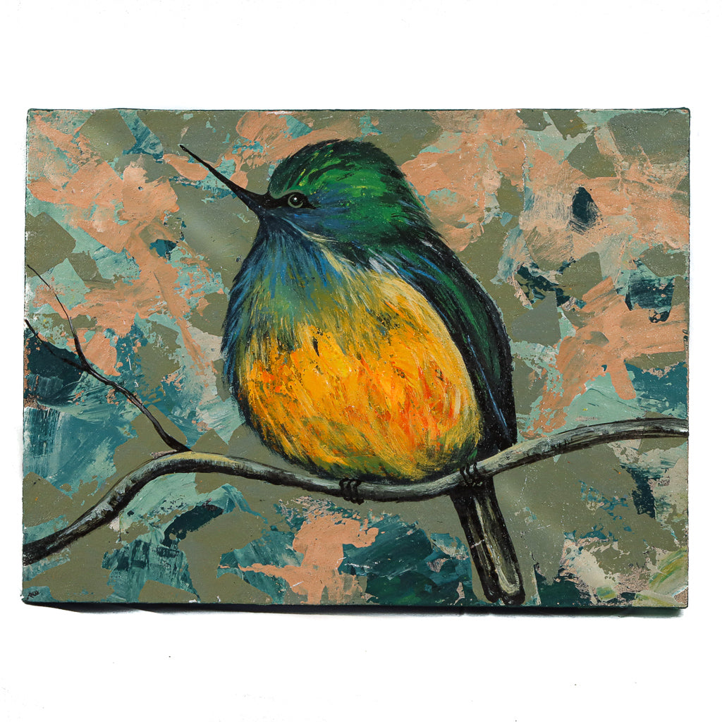 Tableau Oiseau bleu sur branche