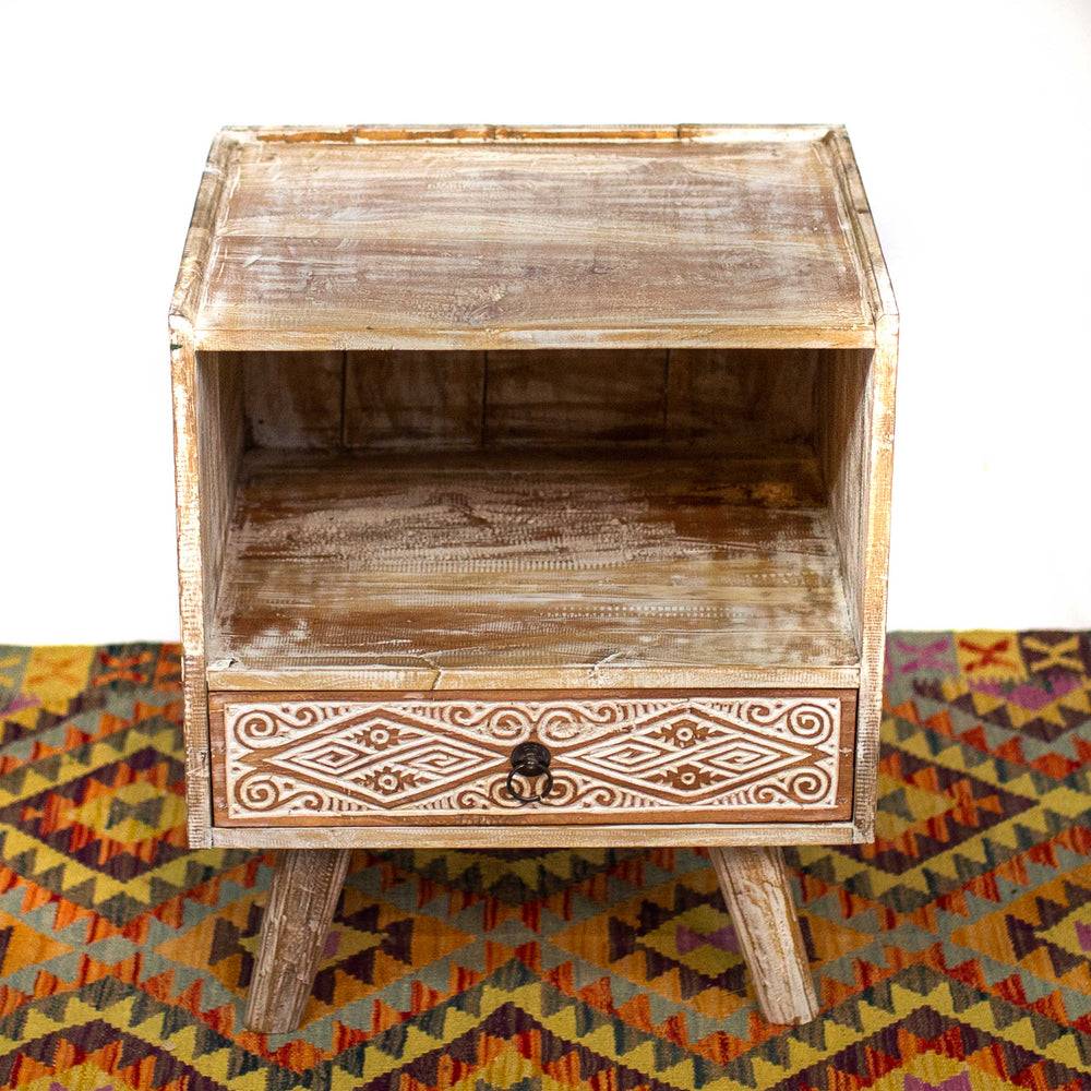 Photo of Balinese Console With Drawer - White Wash