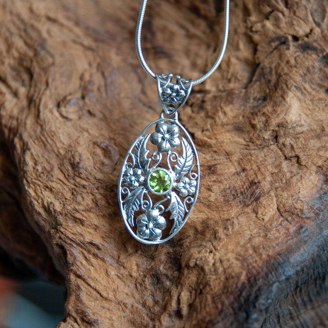 Peridot Flowers Pendant