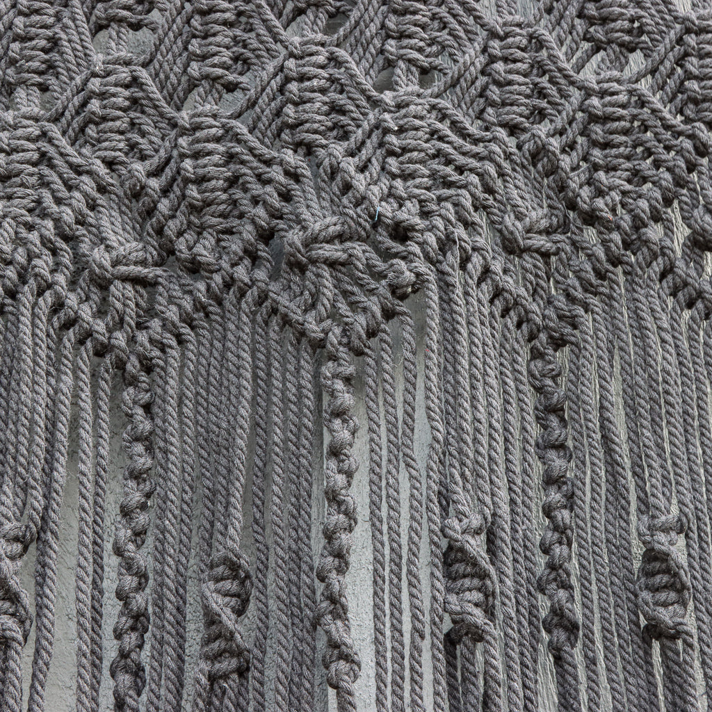 Tenture Murale Droite en Macramé - Noir