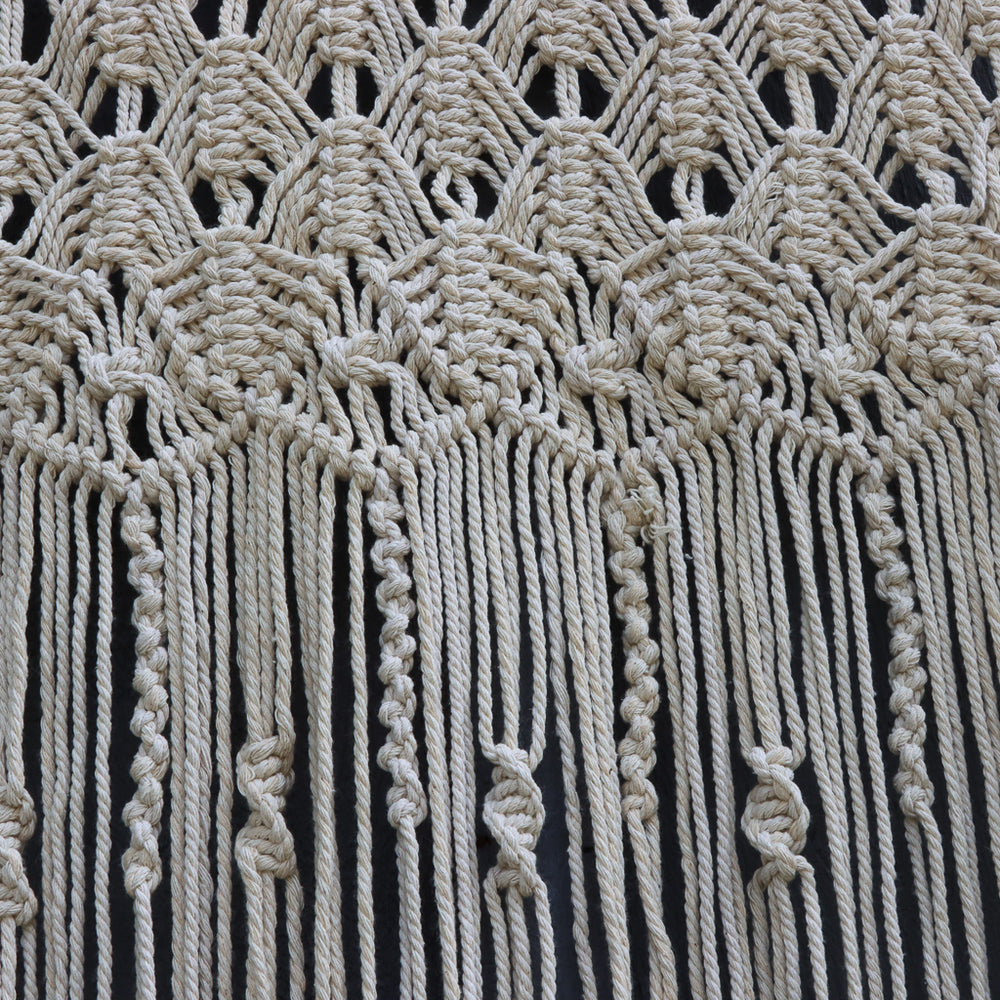 Tenture murale droite en macramé - Naturel