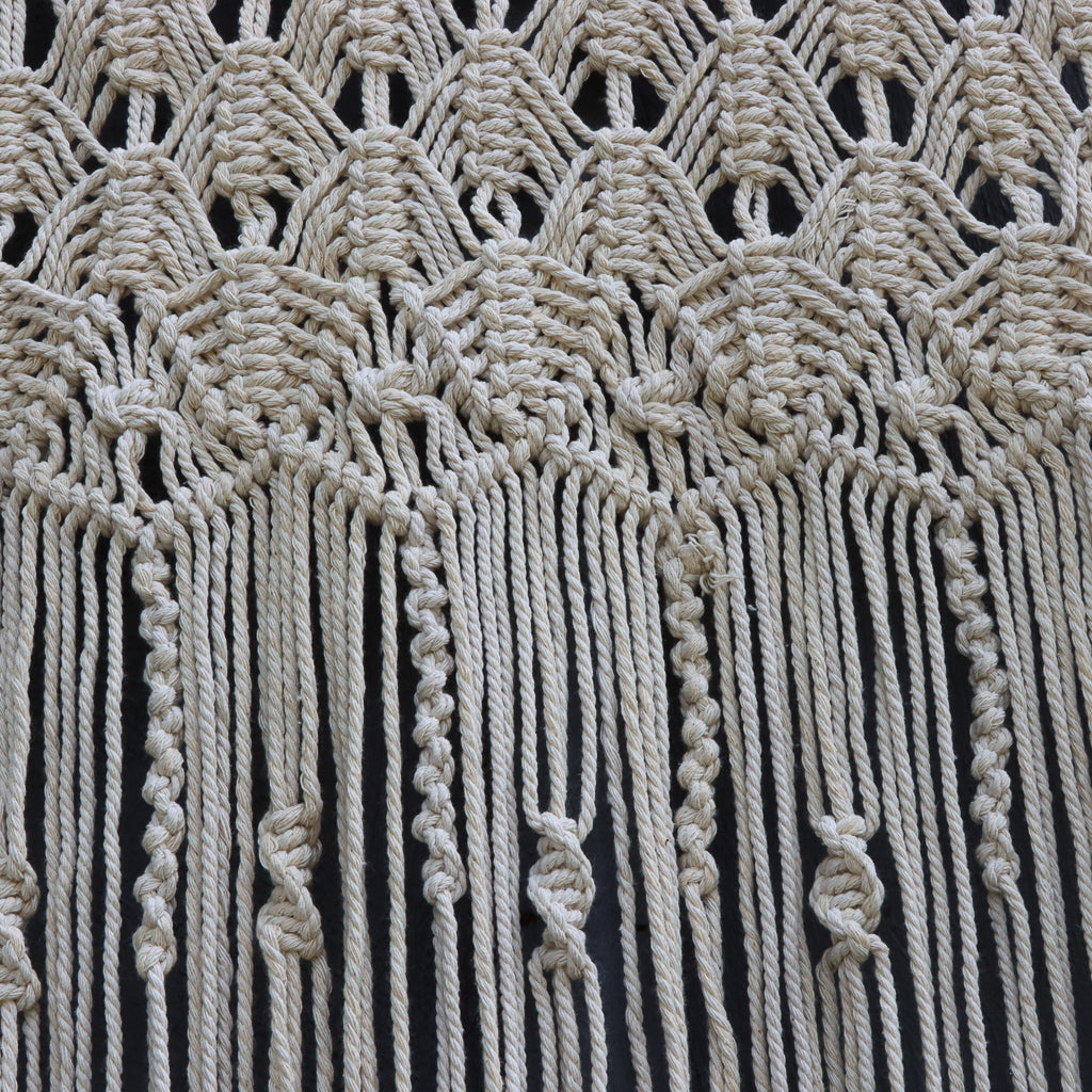 Tenture murale droite en macramé - Naturel