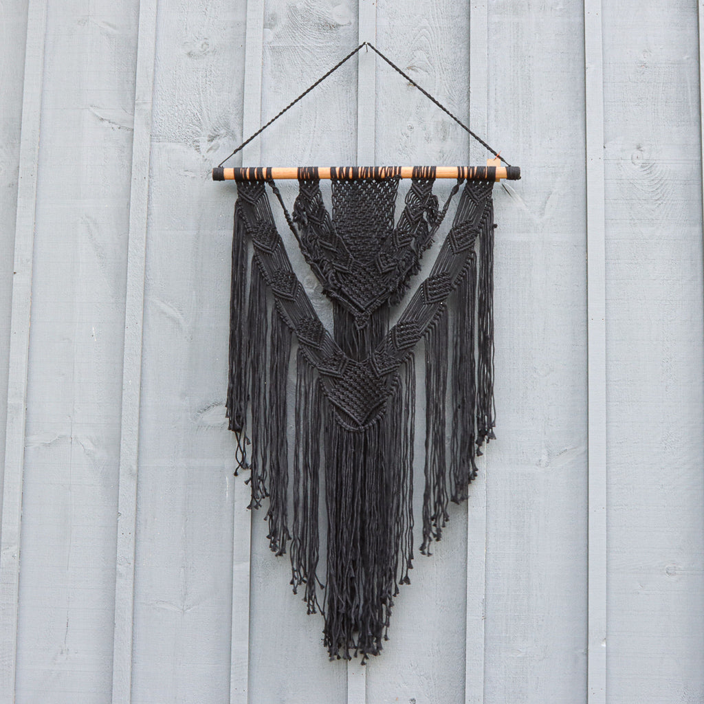 Angle Macrame Wall Hanging - Black