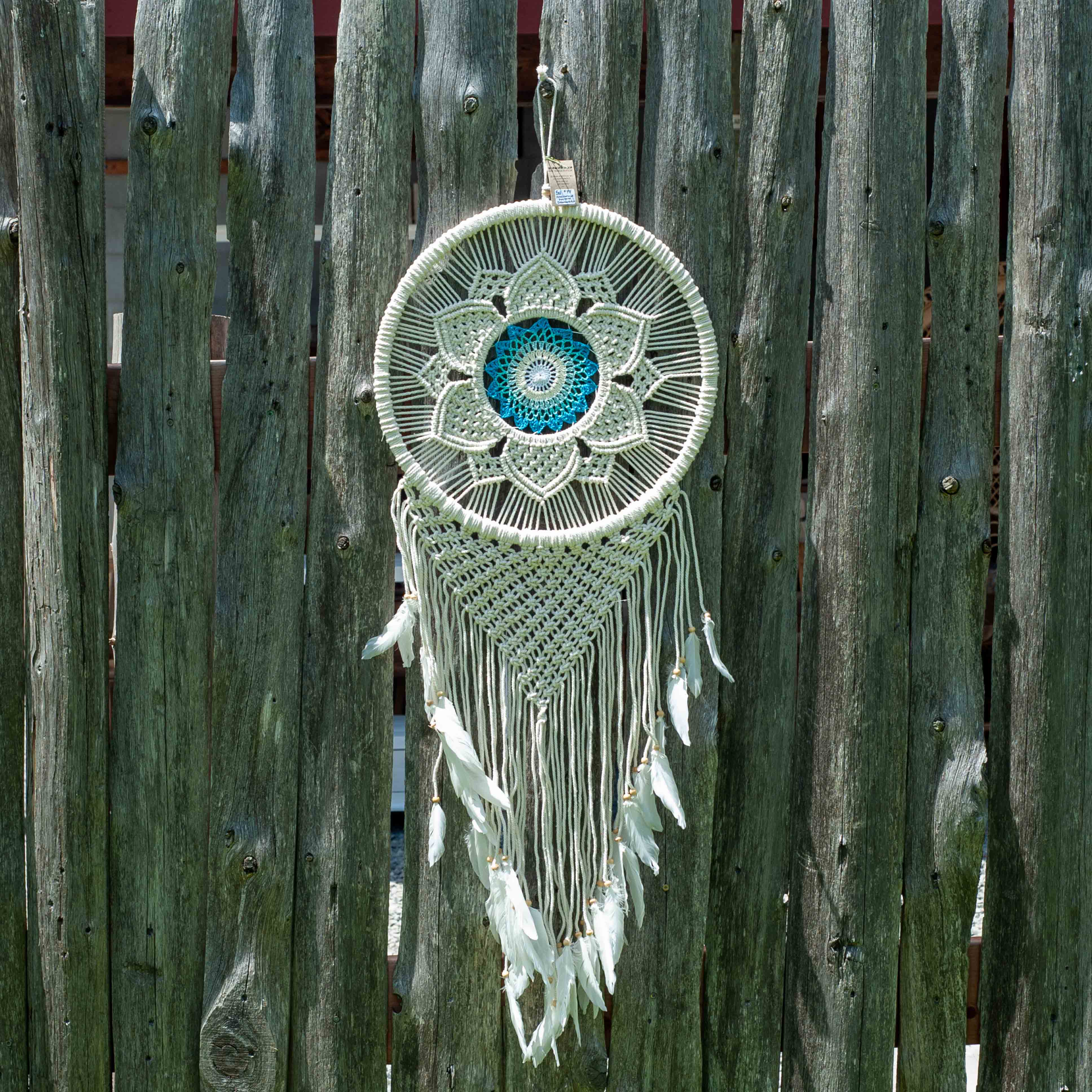 Macrame Dreamcatcher Wall Hanging Flower Silang (blue) – One