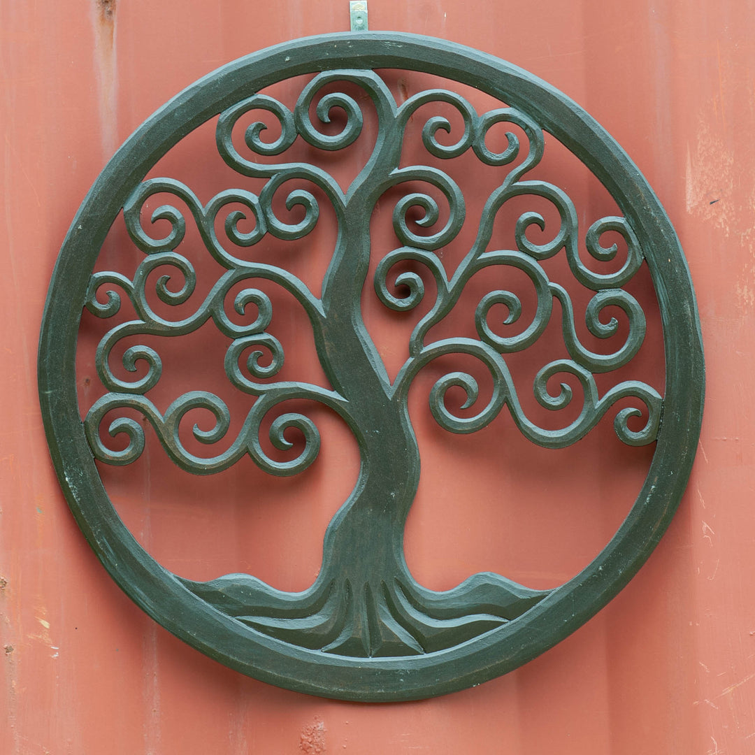 Tree of Life Round Panel - Dark Brown