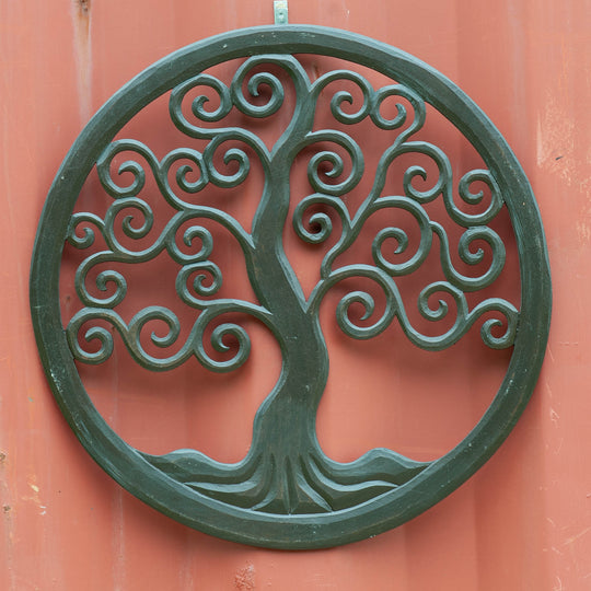 Tree of Life Round Panel - Dark Brown