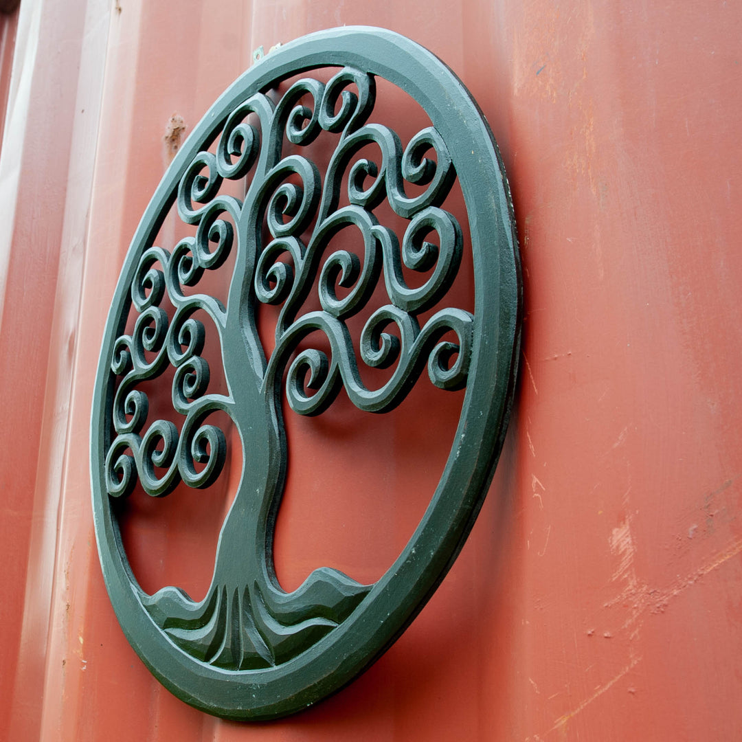 Tree of Life Round Panel - Dark Brown