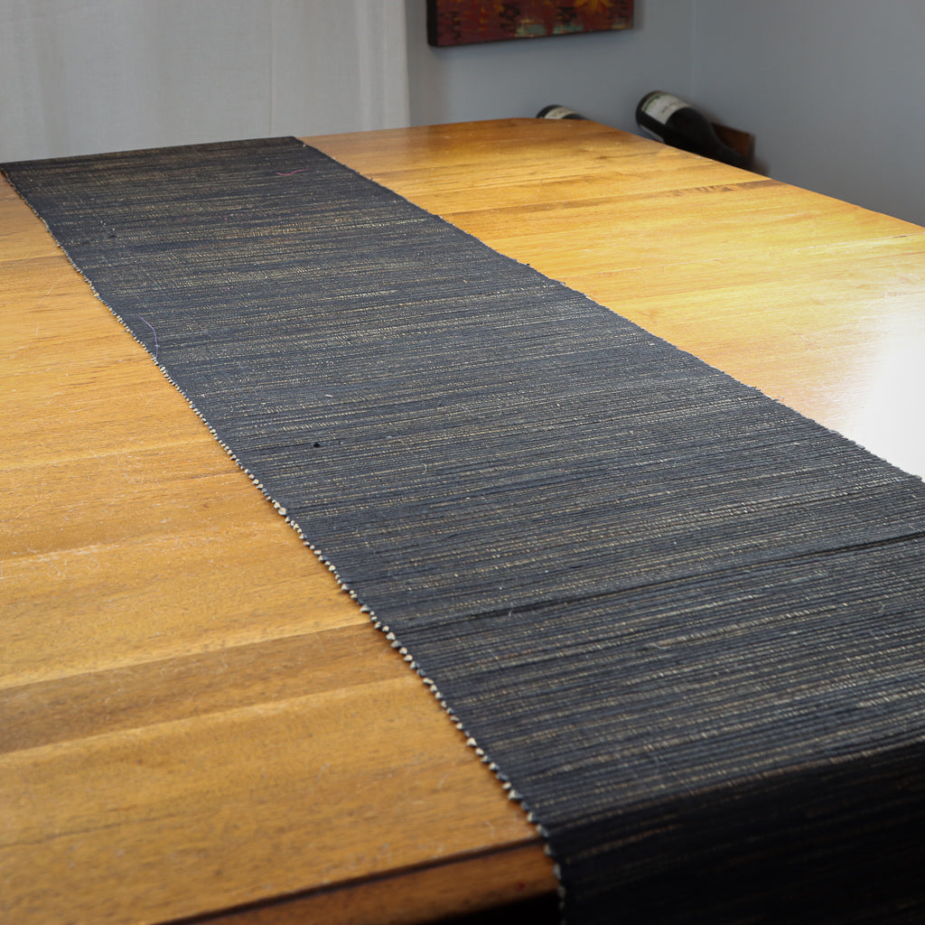 Chemin de Table en Jonc de Mer - Noir