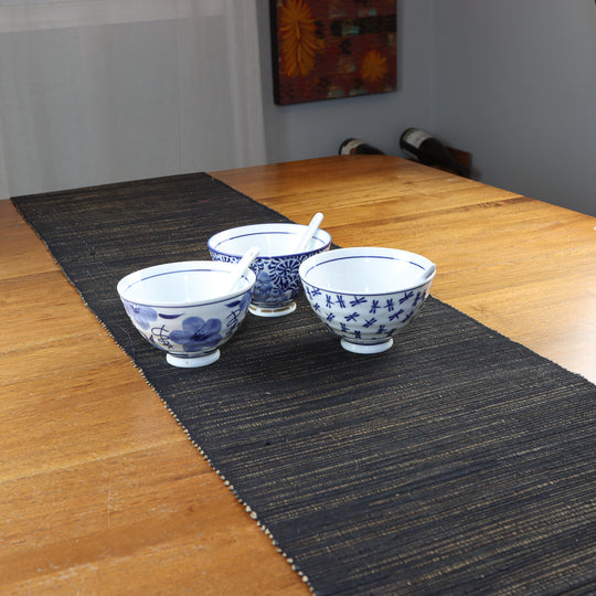 Chemin de Table en Jonc de Mer - Noir