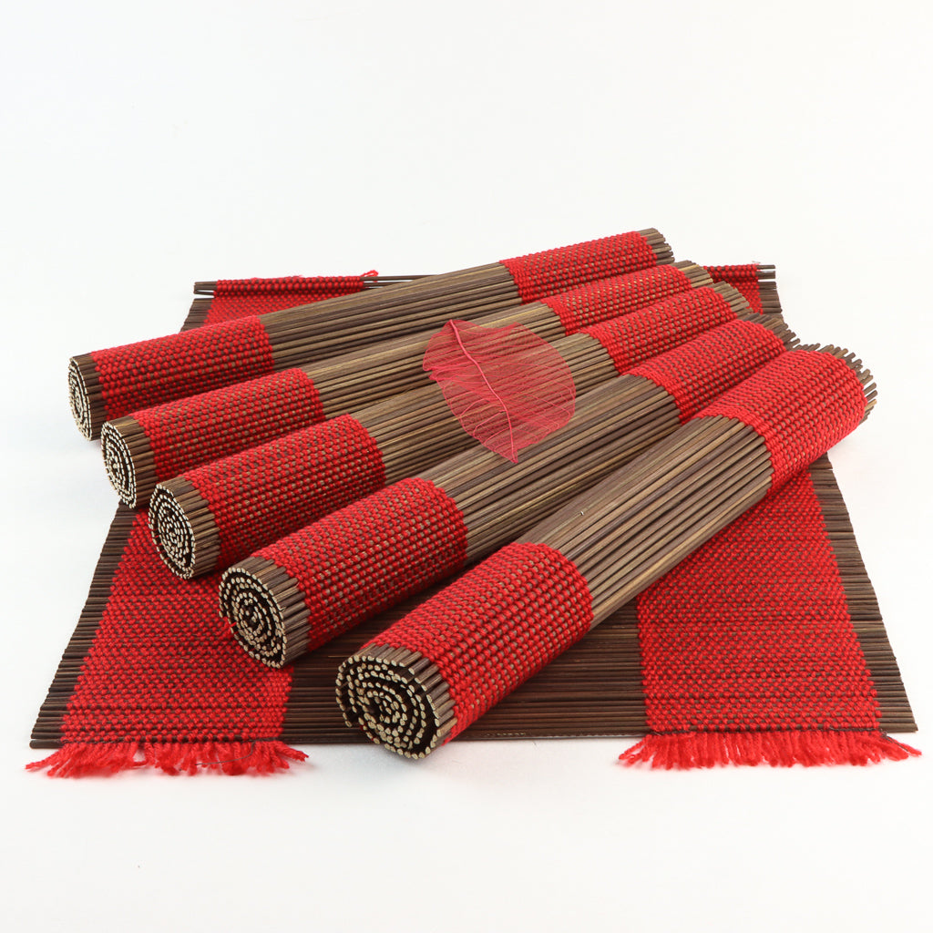 Bamboo Placemat - Set of 6 - Red
