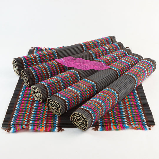 Set de Table en Bambou - Lot de 6 - Multicolore