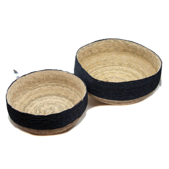 Grand panier en palmier tissé à la main