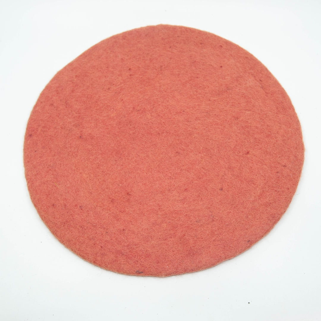 Nepalese Felt Round Placemat - Dusty Rose