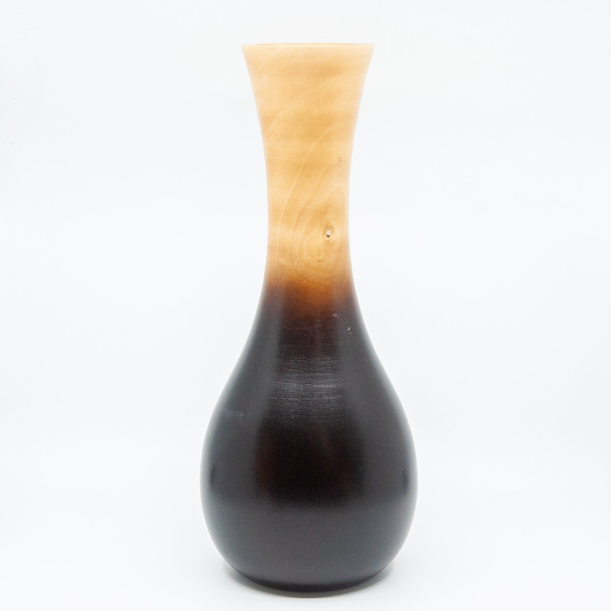 Mango Wood Bulbous Vase - 14" (Ombre)