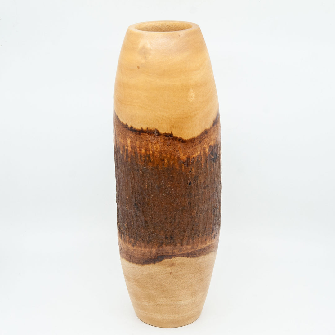 Vase Sculpté en Bois de Manguier - 15"