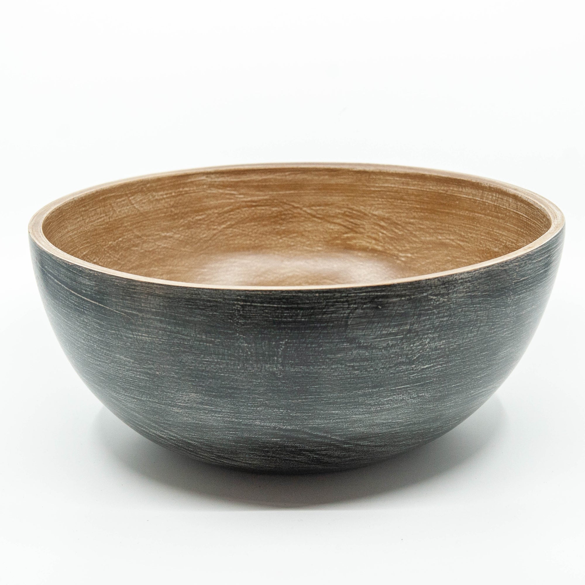 Mango Wood Large Bowl - 10" (Black Wash)