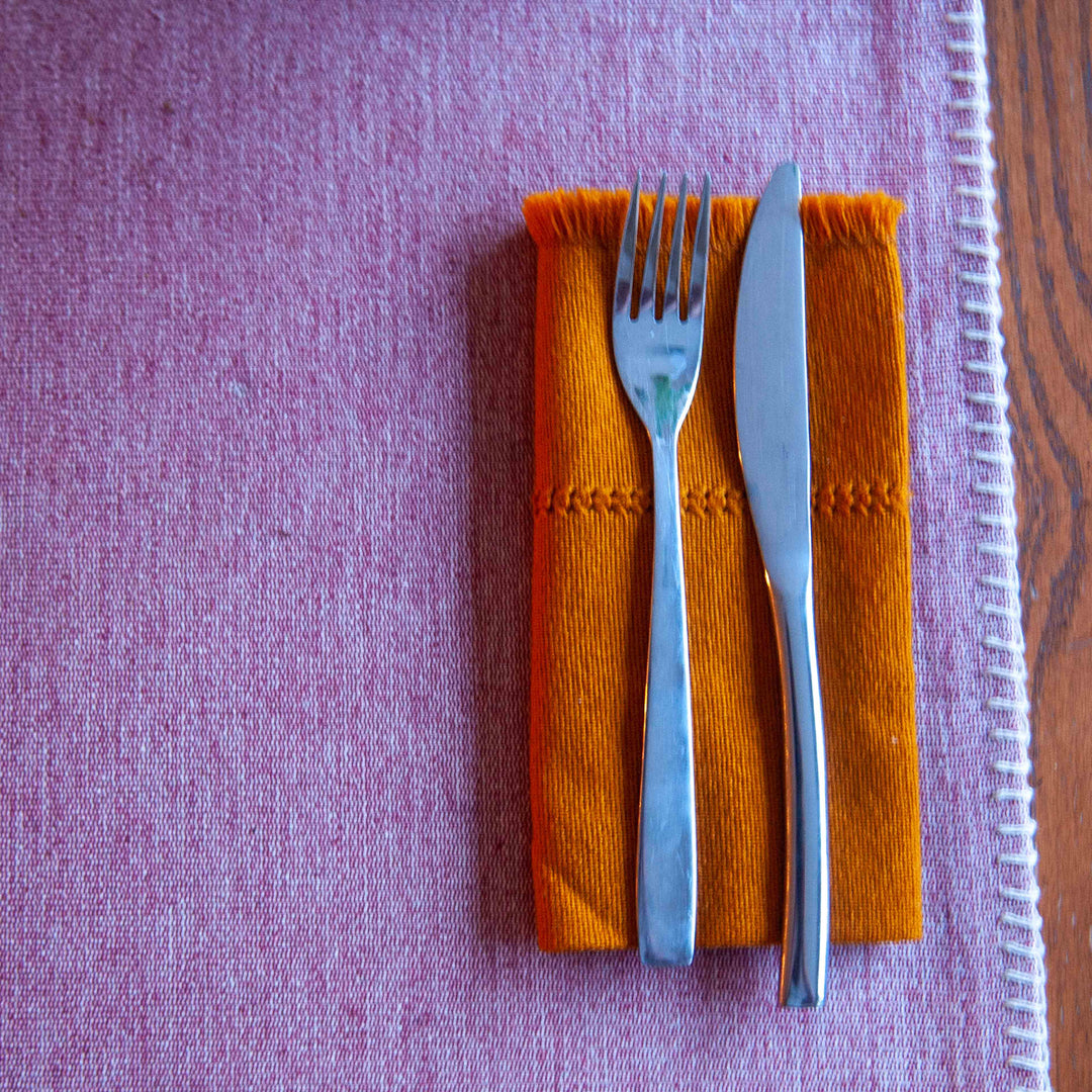 Mexican Hand Loomed Cotton Napkin - Ochre