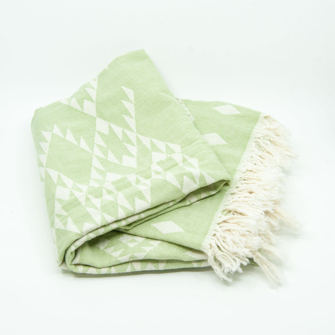 Turkish Towel - Geometric - Green