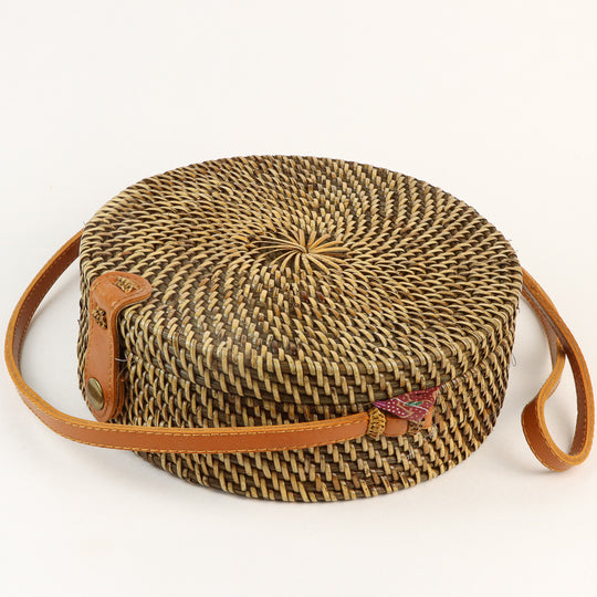Boho Bag - Natural & Brown - Round