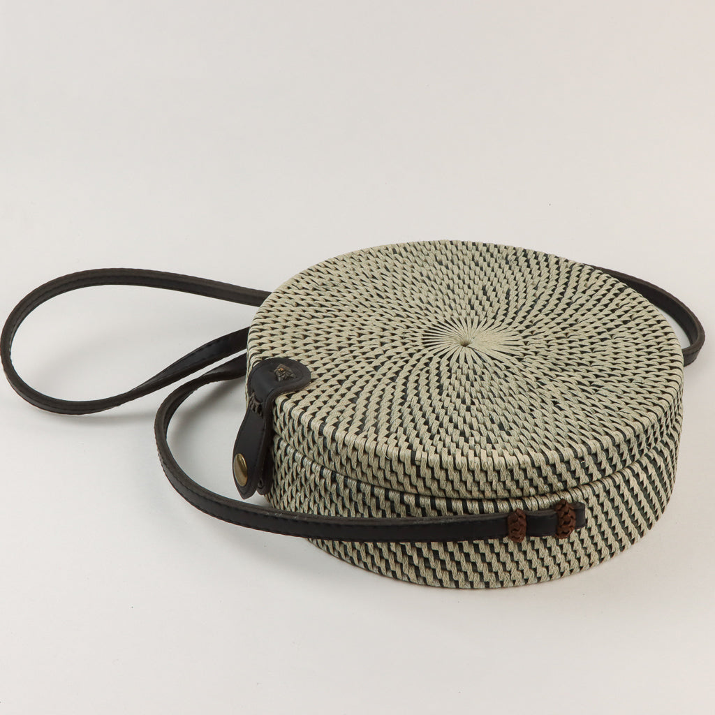 Boho Bag - White & Grey - Round