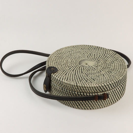 Boho Bag - White & Grey - Round