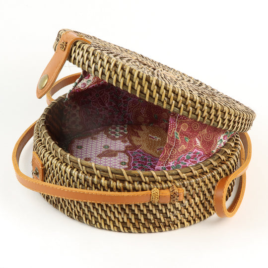 Boho Bag - Natural & Brown - Round