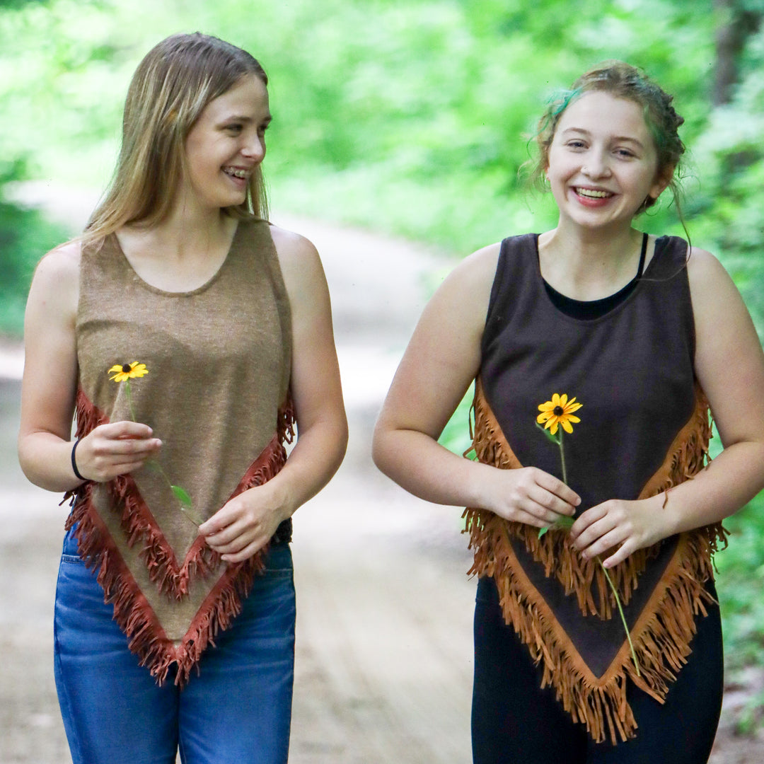 Double Fringed Tank Top with Wide Straps