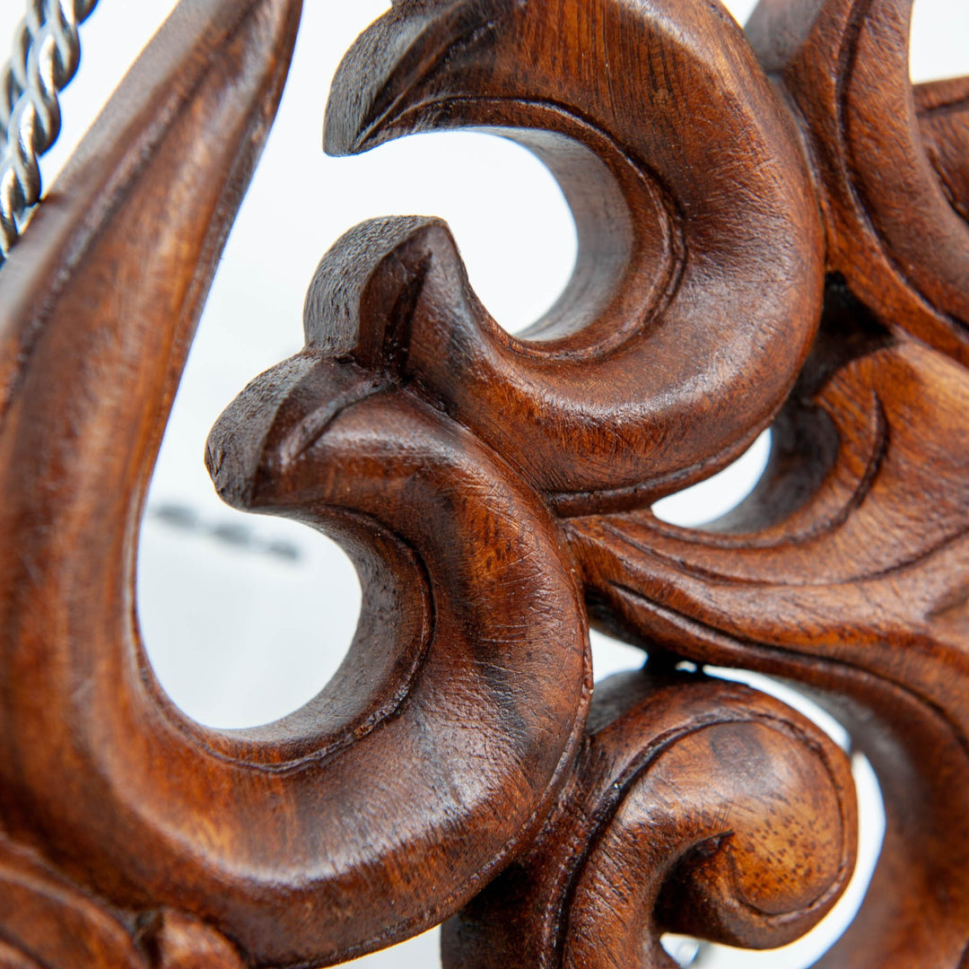 Dark Brown "Om" Wood Panel - 11.5"