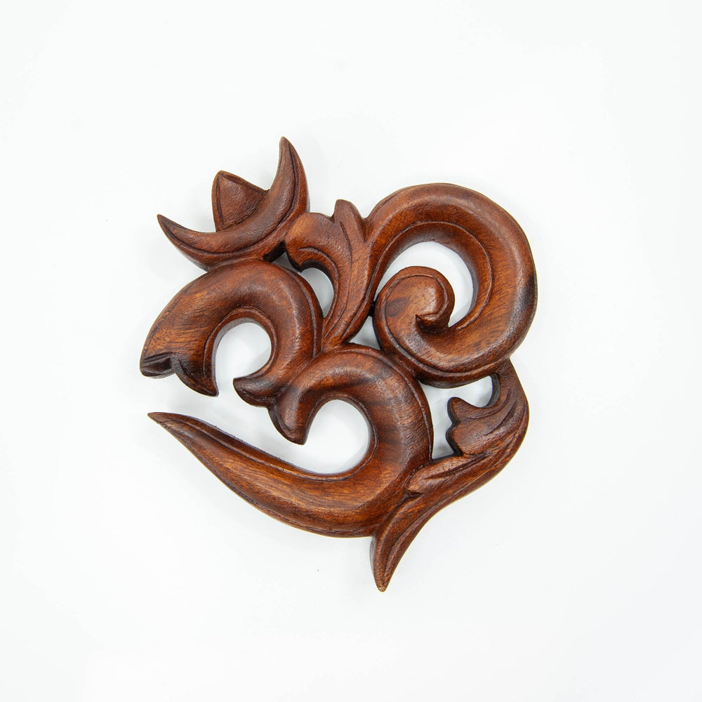 Dark Brown "Om" Wood Panel - 11.5"
