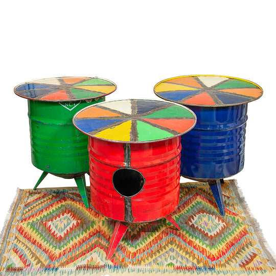 Recycled Oil Drum Circular Table
