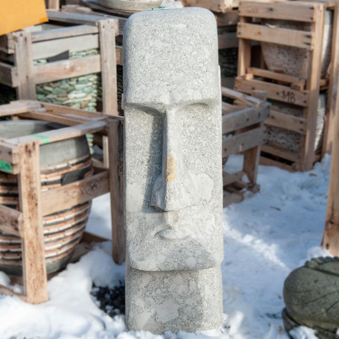 Javanese Breccia Stone "Easter Island' Head Statue