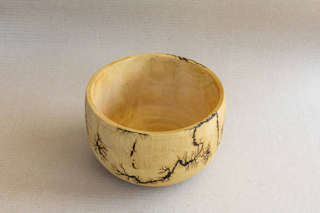 Bol à choc électrique en bois de manguier - 8"